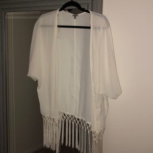 White cover up or cardigan